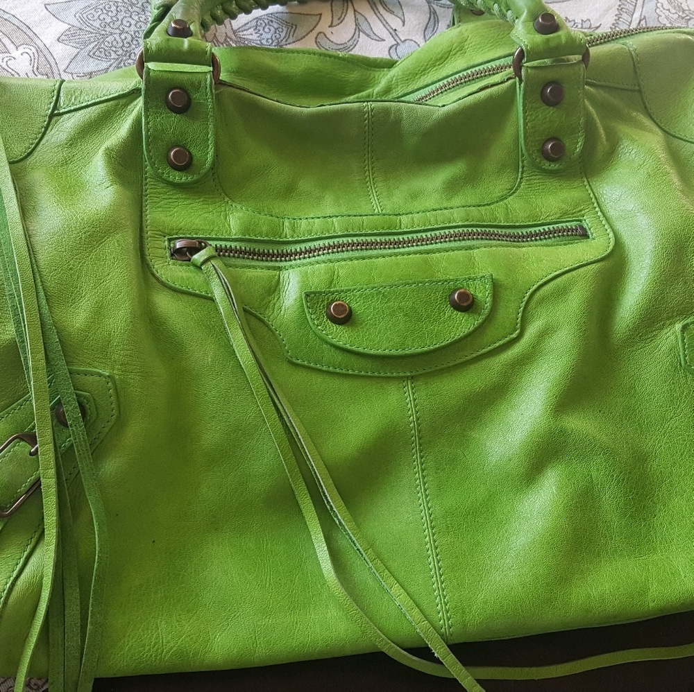 Balenciaga Apple Green 2005 Work Chevre Leather